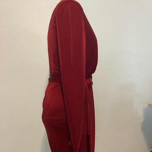 Altuzarra for Target burgundy satin tulip-skirt dress - Picture 2 of 8